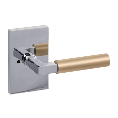 Sure-Loc Hardware Levanto Privacy Rosette, Polished Chrome, Smooth Grip In Satin Brass